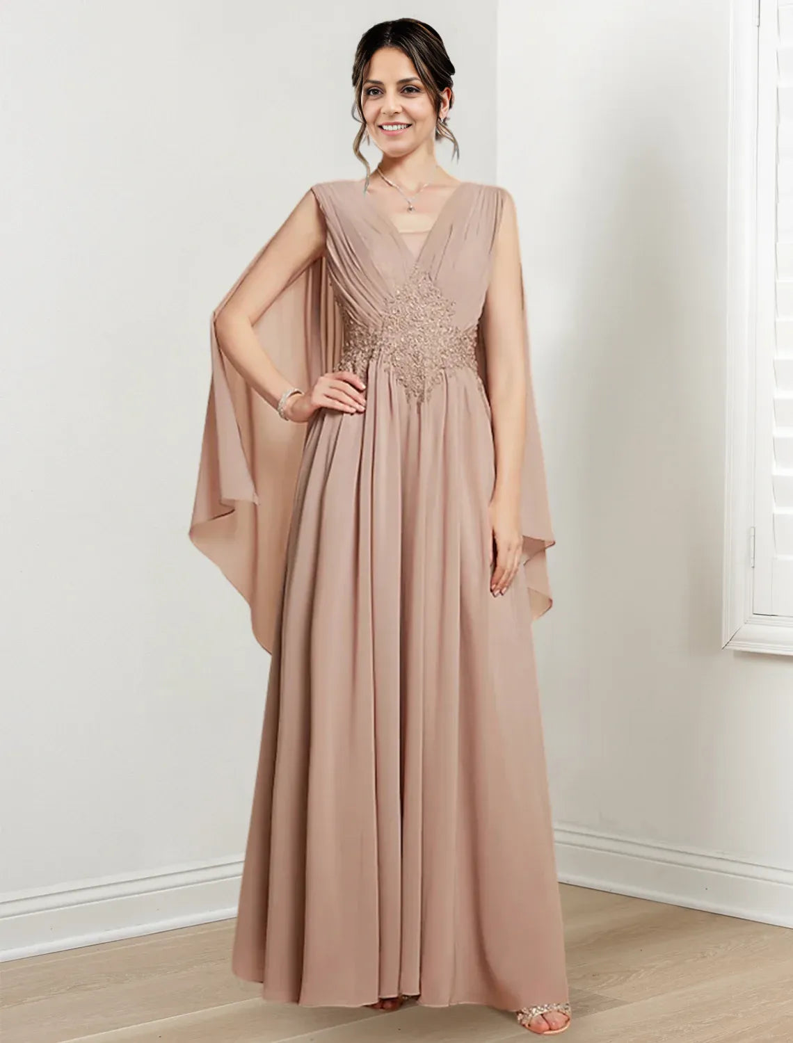 Mom Of The Bride Dressbride Mother Dress A-Line/Princess V-Neck Floor-Length Mother of the Bride Dresses Formal Women's Dresses